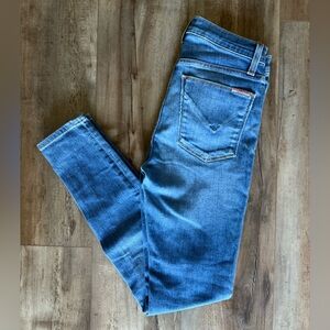 Hudson High Rise Skinny Jeans Classic Blue Denim, Size 25
